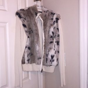 Faux fur sweater jacket